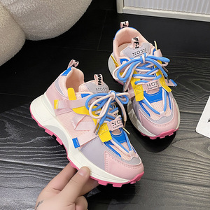 Women's Winter New Student Running Sneaker Fashion Trend Mesh Breathable <b>Soft</b> Bottom with Lace-Up Closure <b>Shoes</b> - Product Image 3