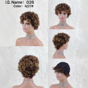 [Exclusively Salons]<strong>Afro</strong> <strong>Wig</strong> F-026 Curly Hair Silky Black Can Be Dyed Non-lace Perucas Perruques - Product Image 4
