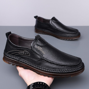 Mocassins en cuir respirant pour hommes, talon bas, chaussures décontractées, taille 47-48, fabriqués à Wenzhou - Product Image 4
