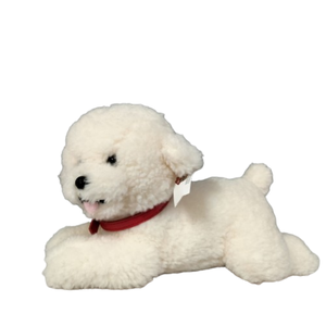 Usine en gros en peluche mignon <span class=keywords><strong>petit</strong></span> chien blanc couché peluche poupée PP coton remplissage soulagement du Stress cadeau pour enfants OPP sac - Product Image 3