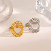 Cincin Lingkaran Minimalis Baja Anti Karat Gaya Eropa dan Amerika, Cincin Jari Desain Unik Trendi dan Serbaguna