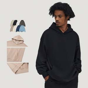 Sweat-shirts à capuche unisexe en coton épais 100 % vierge, personnalisables pour impression en relief, haute qualité, pour homme, hiver, grammage lourd - Product Image 1