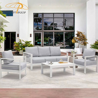 Ensemble de canapés d'extérieur en aluminium moderne meubles de jardin étanche terrasse patio ensemble de canapés sectionnels pour Village Courtayrd