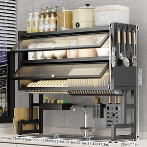 2026 New Dual Layer <b>Kitchen</b> Sink <b>Storage</b> Rack Dustproof Drainage Cabinet Organizer Multi-Functional Dish Organizer for Home Use - Product Image 2