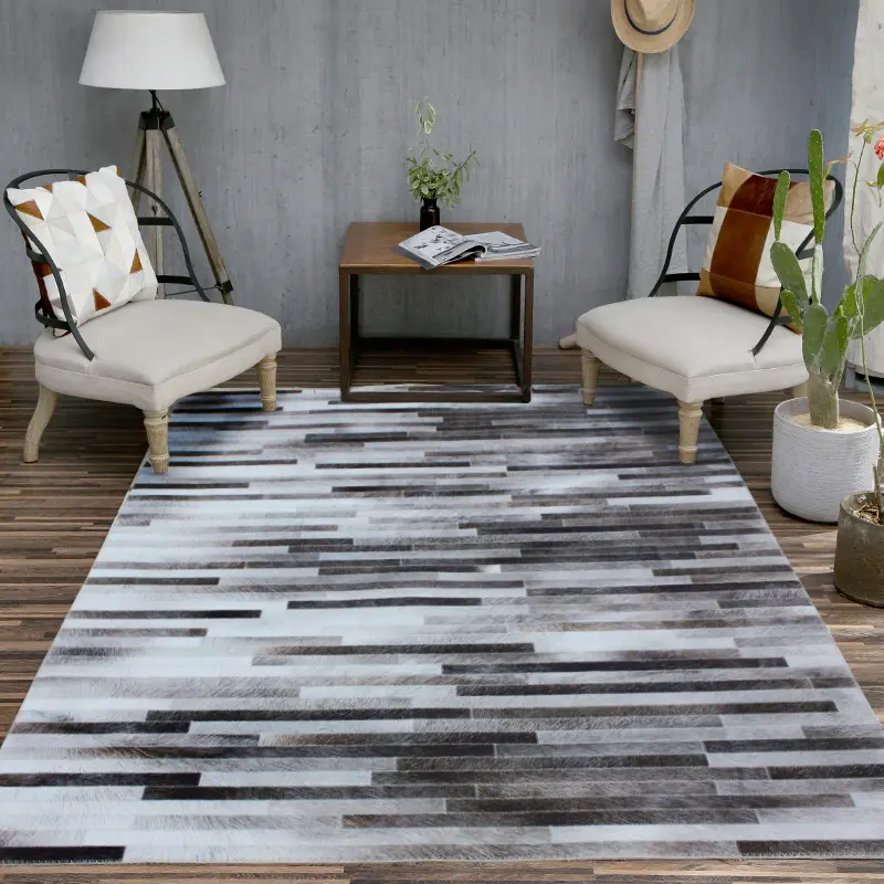 Faux cowhide patchwork rug high quality for living room carpet 3d print carpet custom rugs carpet