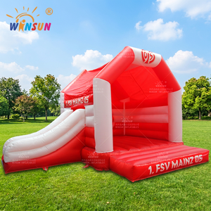 แทรมโพลีนเป่าลมสำหรับกลางแจ้งรูปปราสาทเด้งได้สำหรับสวนสนุกกลางแจ้ง - Product Image 1