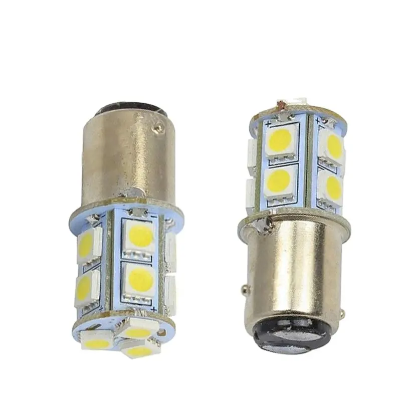 LED P21/5W S25 1157 BAY15D 13 SMD 5050, untuk Lampu Rem Mobil Lampu DC 12V Putih Merah Biru Kuning