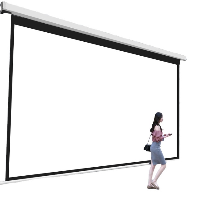 Large Size 200'' 250'' 300'' 350'' 400 Inch Electric Projection Screen With Remote Control 16:9 4K Projector Screen Motorized