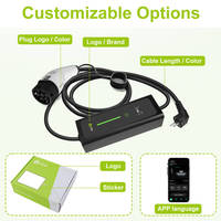 Chargeur EV portable OEM ODM 16A 32A 40A C10 Niveau 2 pour la maison et la voiture, monophasé 3.6kW 7kW 9.6kW, EVSE mobile avec application optionnelle