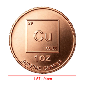 Moneda de cobre puro .999 de 1 onza personalizada, diseño elegante de dama con champán, cena en la playa, moneda de cobre rojo fino para colección o regalo. - Product Image 3