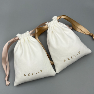 Luxury Drawstring Beige Velvet Jewelry Pouch <b>Bag</b> with Ribbon Custom Logo Fashion Soft Suede Dust Pouch <b>Party</b> Gift Packaging <b>Bag</b> - Product Image 4
