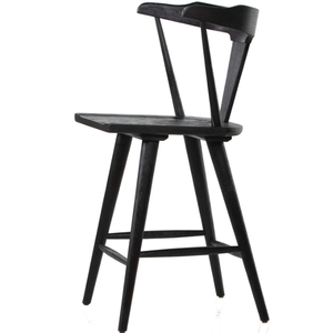 Taburete de Bar Ripley de Roble Negro, Chapa de Roble, Roble Macizo, Taburete Alto Resistente de Roble Negro para Bar en Casa y Comedor - Product Image 4