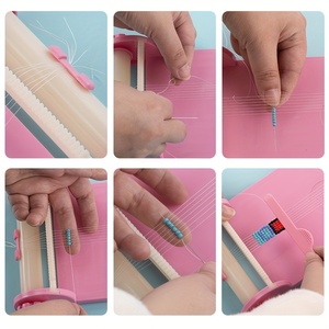 Nhựa Bead Loom, threading Rack Bead dệt máy gạo Bead Weaver DIY Vòng đeo tay handmade Bead ráp dây, tím hồng xanh - Product Image 2