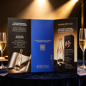 Flyers personnalisés recto-verso à trois volets, multi-pliés, avec estampage à chaud sur papier coton pour la <span class=keywords><strong>promotion</strong></span> des produits alimentaires, pharmaceutiques, vin, commerce de détail, voyages et soins de la peau - Product Image 2