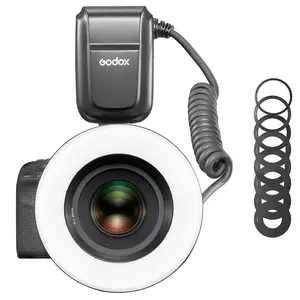 Godox MF-R76 매크로 링 플래시 5000K 링 LED 라이트 스피드 라이트 플래시 라이트 캐논 니콘 소니 및 기타 DSLR 카메라