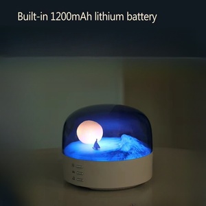 Lampada da altoparlante portatile con paesaggio creativo Full Moon design per la casa 1200mAh ricaricabile per la musica e la luce notturna del comodino - Product Image 4