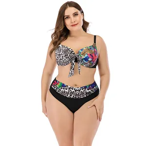 Zweiteiliger Sexy Beach Wear Badeanzug Large Plus Super Size Bikini für Fat Woman