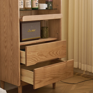 Ash Wood <b>Sideboard</b> 900mm Above <b>Storage</b> Cabinet Nordic Style Living Room Tea Cabinet Multi Functional Design - Product Image 2