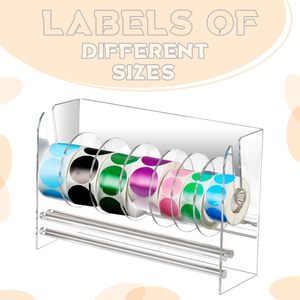 Dispensador de pegatinas acrílicas ajustable, organizador de Soporte de etiquetas de 7 Discos para oficina, hogar, escritorio, cajón organizador conveniente - Product Image 2
