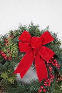 High Quality Customized Modern <b>Red</b> Berry Artificial Decorative Christmas Wreath with <b>Red</b> <b>Bow</b> - Product Image 3