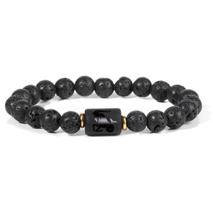 Pulsera del Zodiaco para Hombre y Mujer, Piedra Volcánica de 8mm, Amuleto de la <span class=keywords><strong>Suerte</strong></span>, Pulsera con Signo del Zodiaco, Joyería de Moda, Regalos - Product Image 1