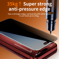 Protection d'écran en verre trempé 9H 2.5D à colle intégrale, confidentialité, installation facile, anti-traces de doigts pour iPhone 18 Pro, 16 Pro Max, 17 Air