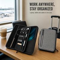 Housse de protection pour ordinateur portable EVA, sac de voyage pour bureau, avec fermeture éclair, poche pour chargeur USB et batterie externe