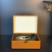 Lecteur CD portable en bois rétro, haut-parleur sans fil BT pratique, cadeau d'anniversaire audio, album