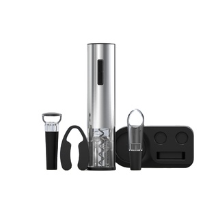 Ensemble ouvre-bouteille électrique de luxe rechargeable par USB Tire-bouchon automatique en acier inoxydable Coupe-feuille Logo personnalisé - Product Image 1