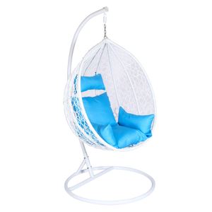 Fauteuil suspendu en osier en forme d'œuf pour la détente en extérieur sur la terrasse ou le jardin - Product Image 3