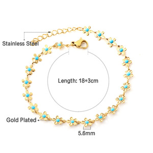 Pulsera de Cuentas de Esmalte Coloridas para Mujer, Aleación de Zinc, Acero Inoxidable 18k, Joyería de Regalo, Pulseras de Cuentas a la Moda - Product Image 5