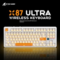 Teclado Mecánico para Juegos Attack Shark X87 Ultra de 87 Teclas, Tri-Modo, 8KHz, Gasket, Intercambiable en Caliente, con Pantalla de Matriz de Puntos para PC y Esports