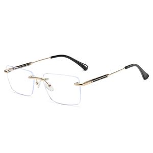 Gafas de lujo para hombre, bloqueador de luz azul, metal dorado marrón, pequeño rectángulo, computadora sin marco 2025 - Product Image 6