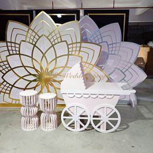 Chariot à bonbons en acrylique blanc pour mariage, nouveau design DKB, décoration de mariage, chariot à barbe à papa - Product Image 5