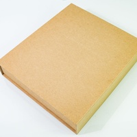 Boîte de classement pratique à 3 anneaux en carton gris robuste recouverte de papier kraft