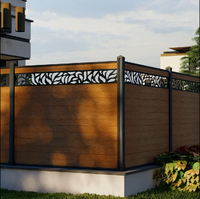 Système de clôture de luxe en WPC avec panneau de séparation en métal sculpté pour villa, jardin, cour, limite de terrain, étanche, direct usine