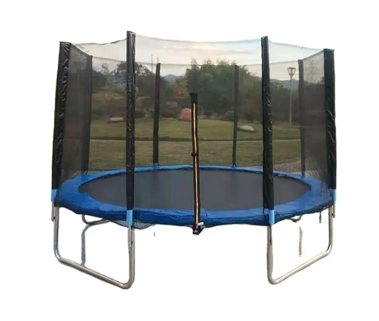 12ft Round Outdoor Trampoline For Children,kids Trampoline With Safety Enclosure Net And Spring Pad Ladd