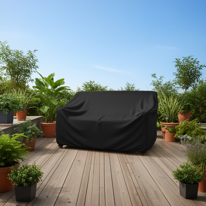 Funda Impermeable para Sofá de Exterior de 2 Plazas, Resistente, 60 Pulgadas de Largo, 34 Pulgadas de Profundidad, 30 Pulgadas de Alto, con Ventilación y Asas, Tela Oxford Negra - Product Image 2