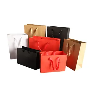 Custom printed recyclable luxury shopping return gifts perfume packaging paper bags with logo