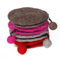 Asterisk Handmade Nepal 100% Wol Murni dari Selandia Baru Tas Koin Lipstik dari Wol Felt Portabel Fashion Semua Musim Musim Dingin Musim Semi