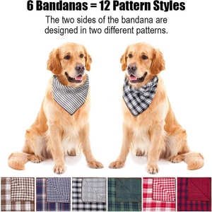 En gros, <span class=keywords><strong>Bandana</strong></span> triangulaire <span class=keywords><strong>pour</strong></span> <span class=keywords><strong>chien</strong></span> <span class=keywords><strong>personnalisable</strong></span>, lavable et réglable, à motif écossais, utilisable comme bavoir de peinture ou foulard - Product Image 3
