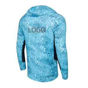 เสื้อตกปลา UPF50+ แขนยาว ระบายอากาศได้ดี เสื้อฮู้ดตกปลาสำหรับผู้ชาย ป้องกันรังสียูวี ปรับแต่งลายได้ด้วยเทคนิค Sublimation - Product Image 3