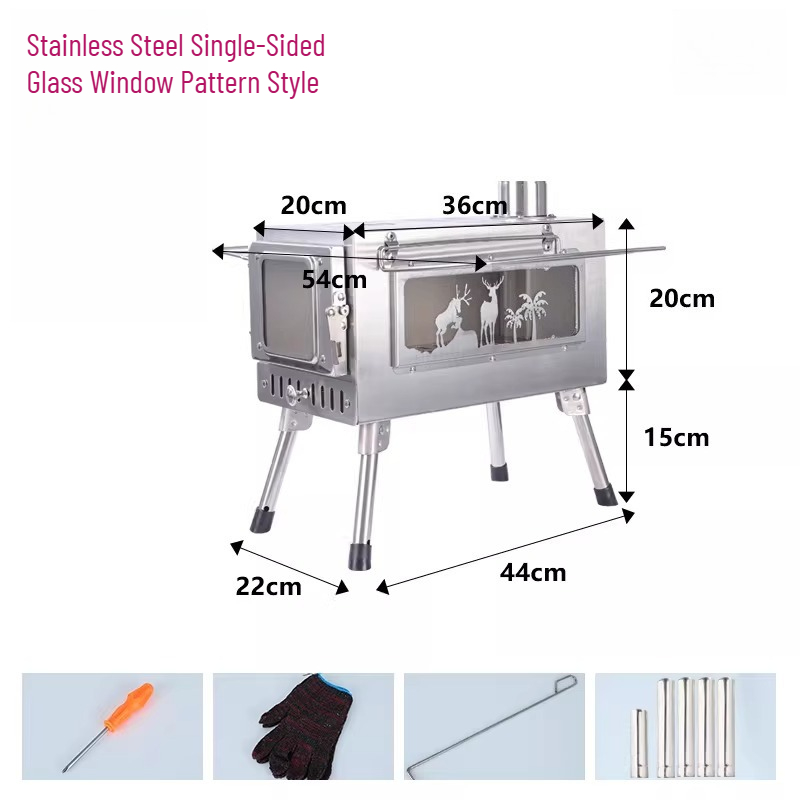 Fleur de fenêtre en verre simple face argentée, en acier inoxydable.