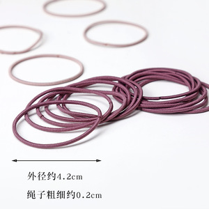 Élastiques à cheveux pour femmes, en tissu, couleur unie, haute élasticité, usage quotidien, bande en caoutchouc - Product Image 2