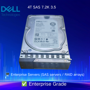 ฮาร์ดดิสก์ Dell Server ขนาด 4TB SAS 7.2K 3.5 นิ้ว แบบ Hot Swap สำหรับเซิร์ฟเวอร์ Dell PowerEdge และระบบจัดเก็บข้อมูล R750 R760 R660 R450 R470 R260 R360 - Product Image 2