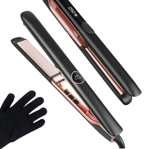 Lisseur et boucleur de cheveux en céramique 2-en-1, chauffe rapide, écran LED, fer à lisser électrique pour un usage domestique - Product Image 1