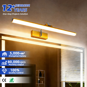Applique murale moderne en alliage d'aluminium, LED blanc chaud 3500K, pour miroir de salle de bain, montage en surface, intensité variable, 110lm/w - Product Image 1