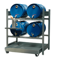 Étagère de stockage de fûts d'huile en acier Q235 multicouche, robuste, longueur de bras 816 mm, chariot de stockage de pneus pliable, mobile et empilable, galvanisé