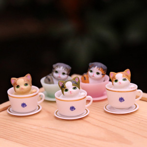 Jincan Factory Wholesale <b>Mini</b> Tea Cup Orange Cat Kitten Doll <b>Hand</b> Action Figure Blind Box Toy Accessories Decoration Ornaments - Product Image 4