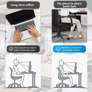 Newest Ergonomic Foot Rest Under Desk Footrest Stool <b>up</b> and Down Adjustable Foot Rest With Massage Texture and Roller - Product Image 5